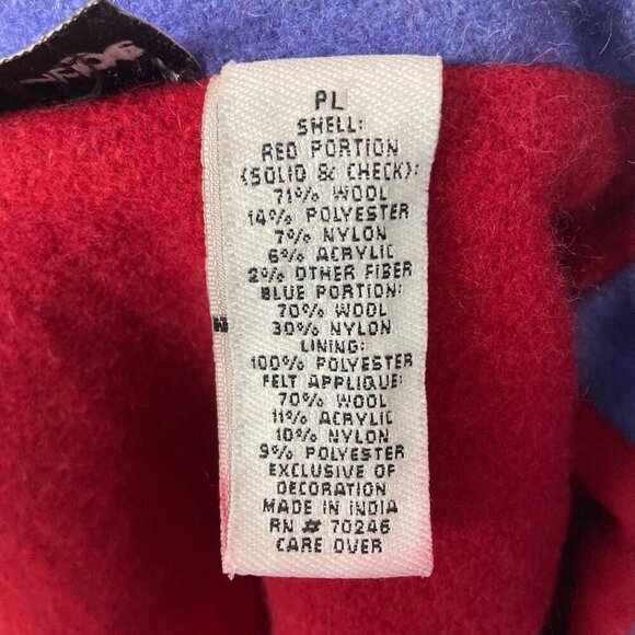 Breckenridge Patchwork Christmas Jacket Womens Petite Large Wool Grandmacore - Picture 4 of 12